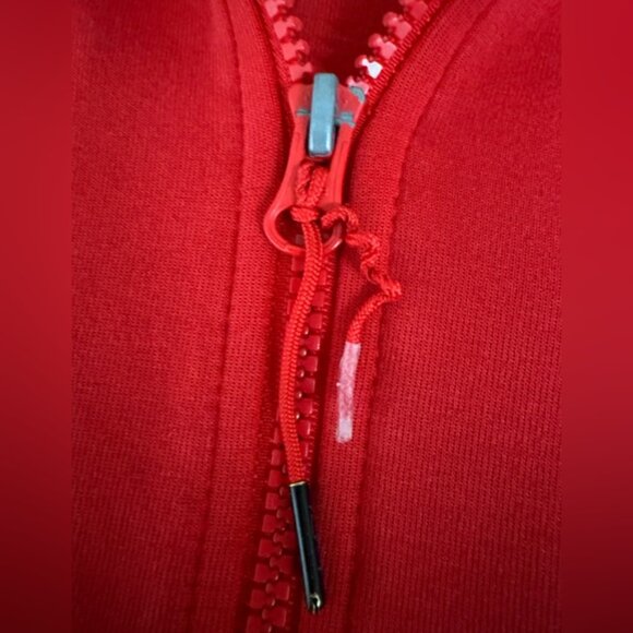 Nike Tech Fleece Men Large University Red White Zippered Hoodie Hooded Jacket - Picture 12 of 13